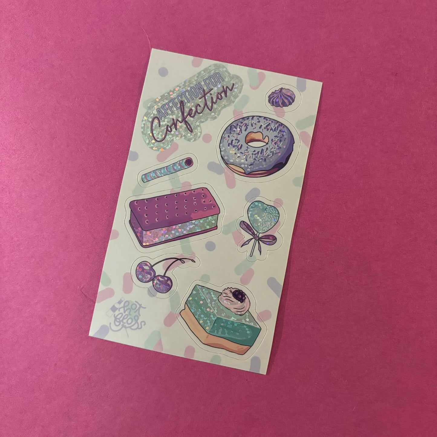 Affection for Confection Mini Glitter Sticker Sheet