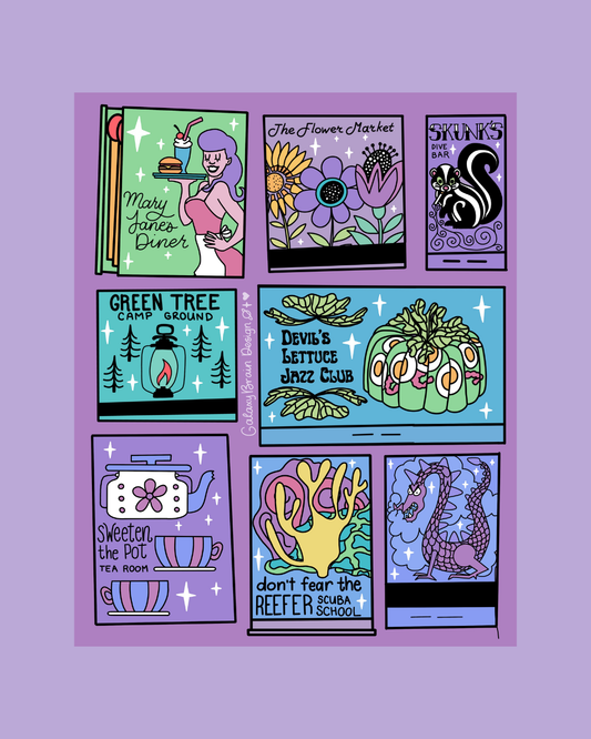 Weed Matchbook Print