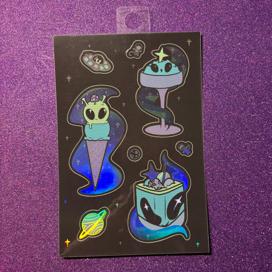 Out of This World Dessert Holographic Sticker Sheet
