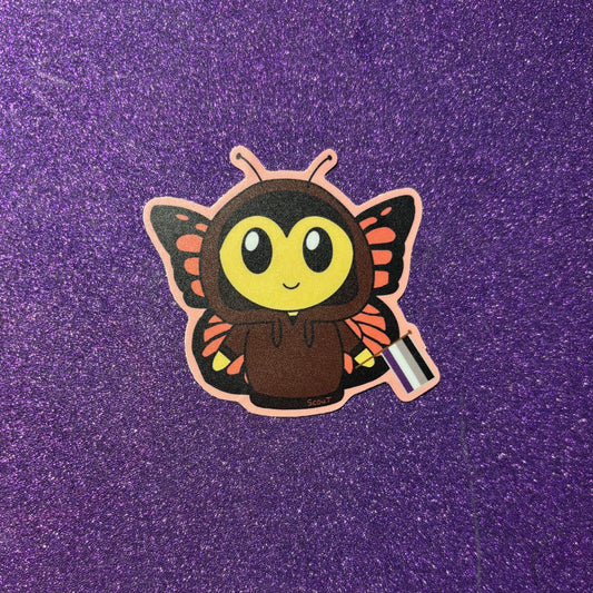 Bee in a Butterfly Costume Ace Sticker