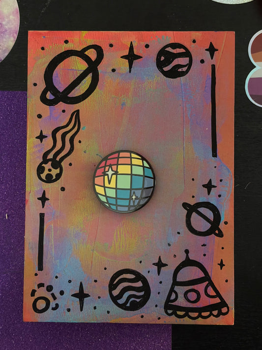Rainbow Disco Enamel Pin