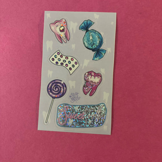 Sweet Tooth Mini Glitter Sticker Sheet