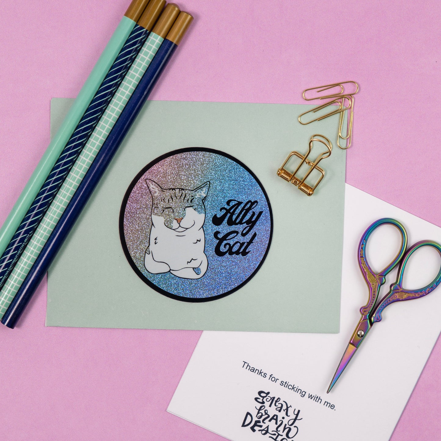 Ally Cat Glitter Sticker
