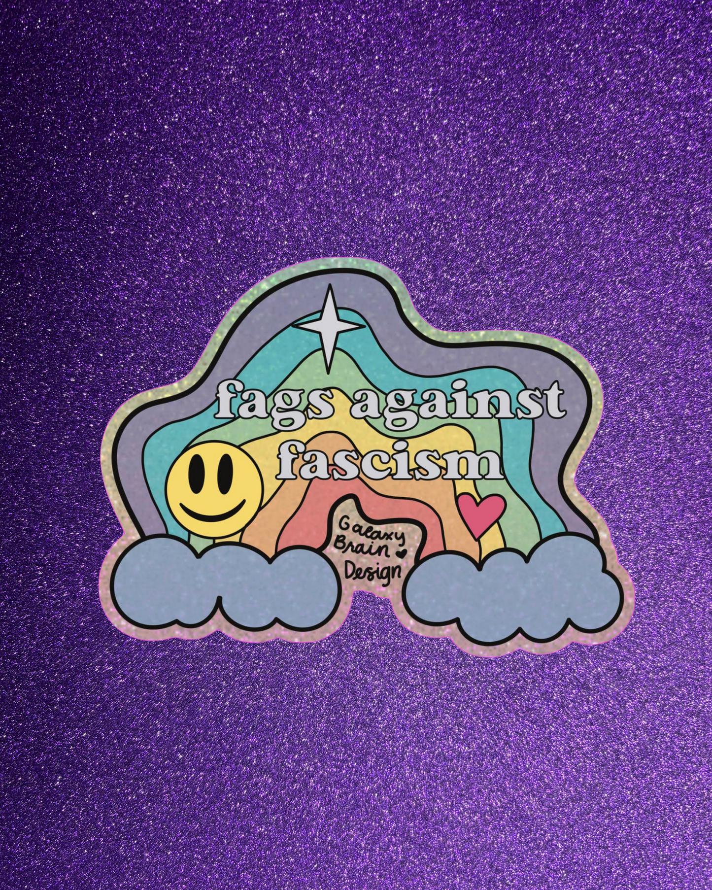Fags Against Fascism Glitter Sticker