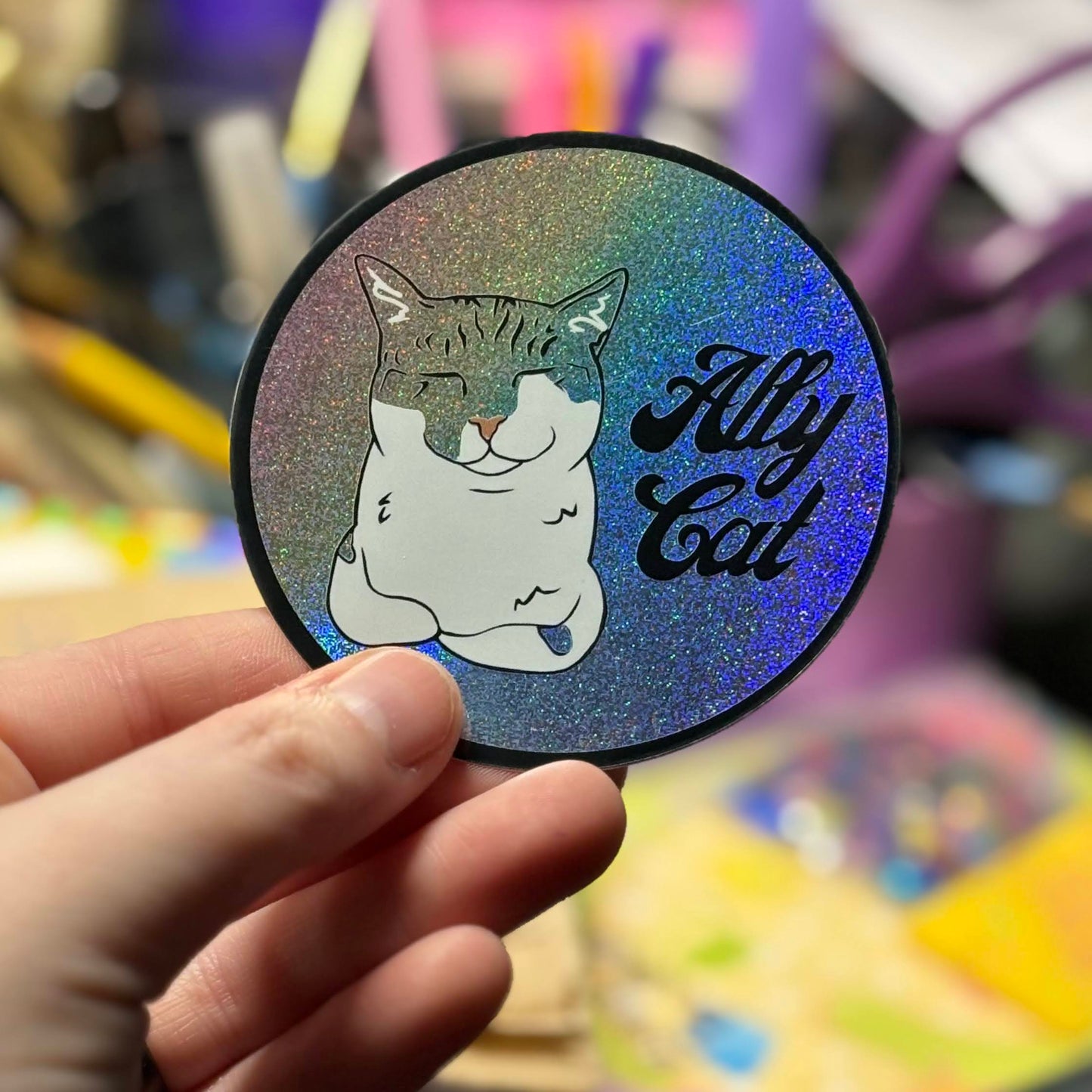 Ally Cat Glitter Sticker