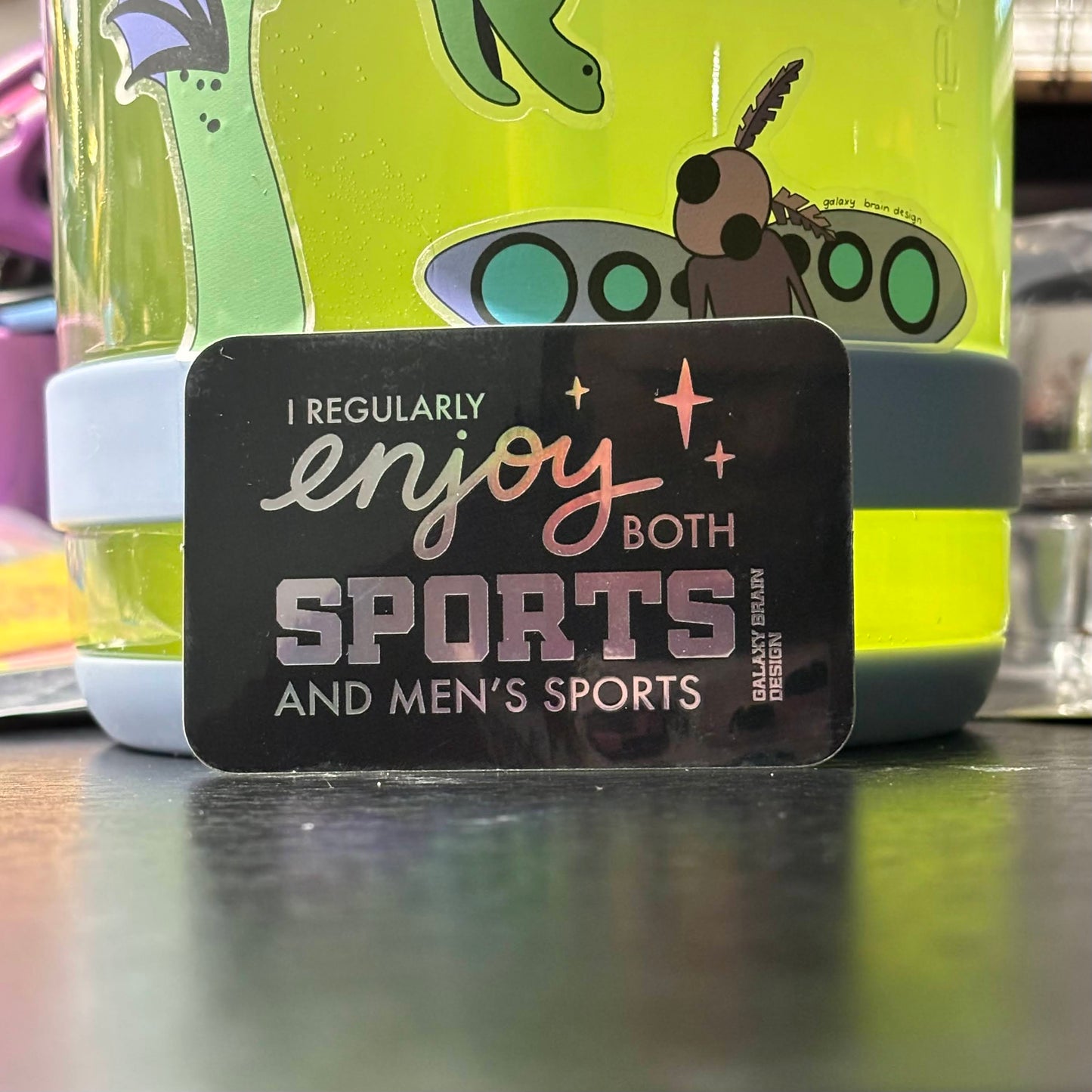 I Regularly Enjoy Both Sports and Men's Sports Holo Sticker