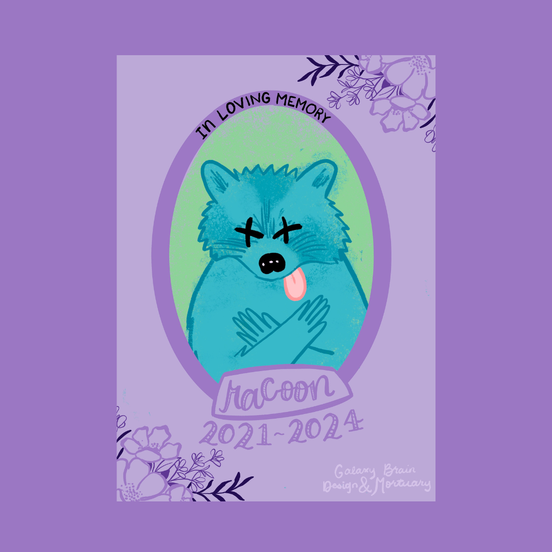 Road Kill Funeral Cards in Raccoon, Possum, and Snake