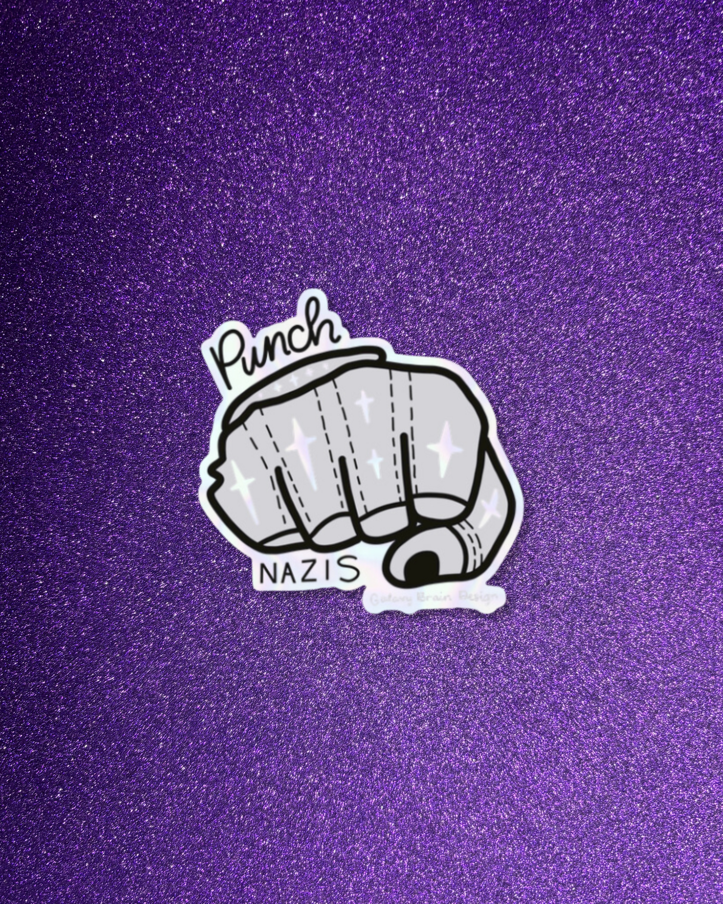 Punch Nazis Matte Holo Sticker