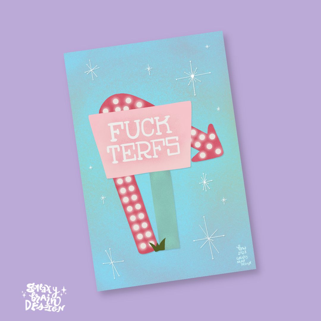 Fuck TERFs Motel Sign Print