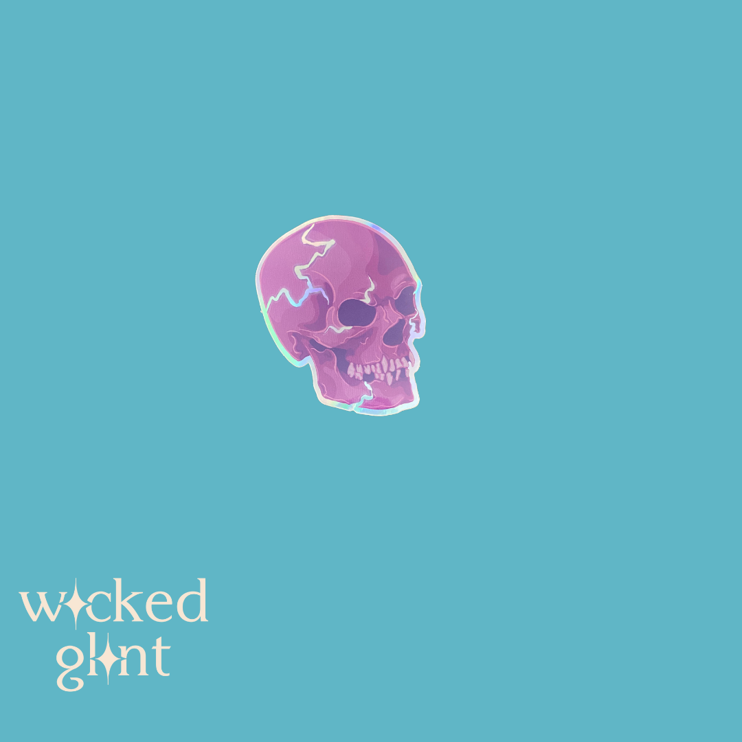 Cracked Skull Holo Sticker