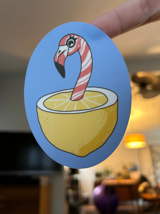 Baltimore Lemon Stick- Flamingo Sticker