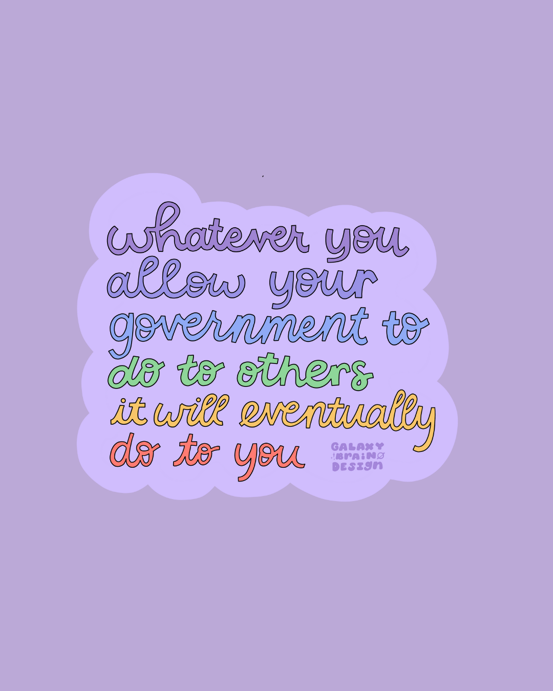 Whatever You Allow Your Government to Do to Others, it Will Eventually Do to You Sticker