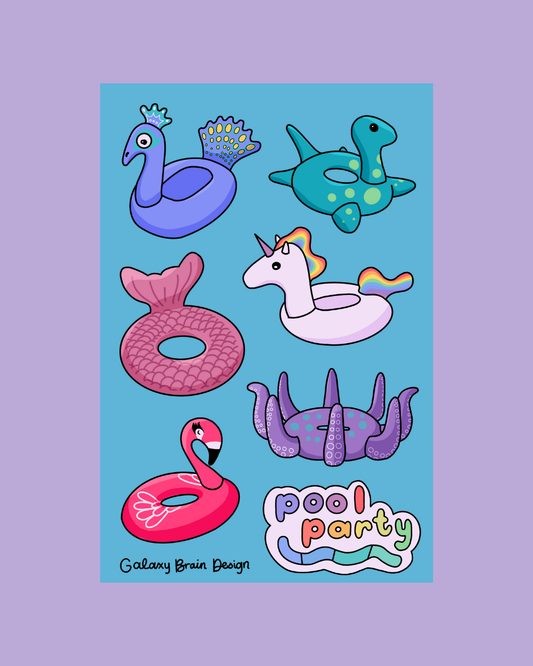Pool Party Sticker Sheet