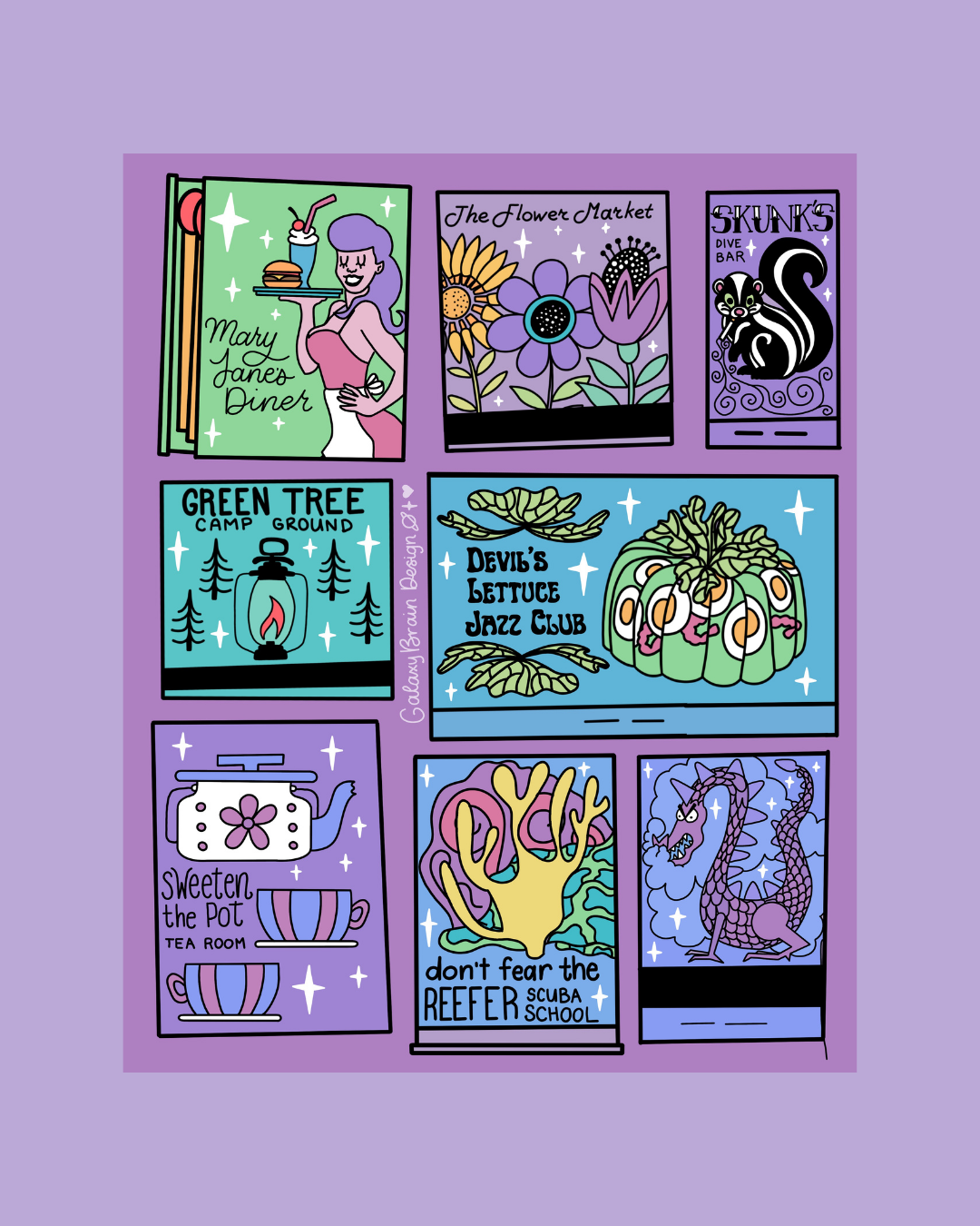 Weed Matchbook Print
