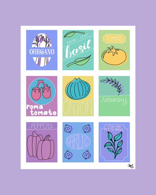 Pizza Garden Seed Packet Print