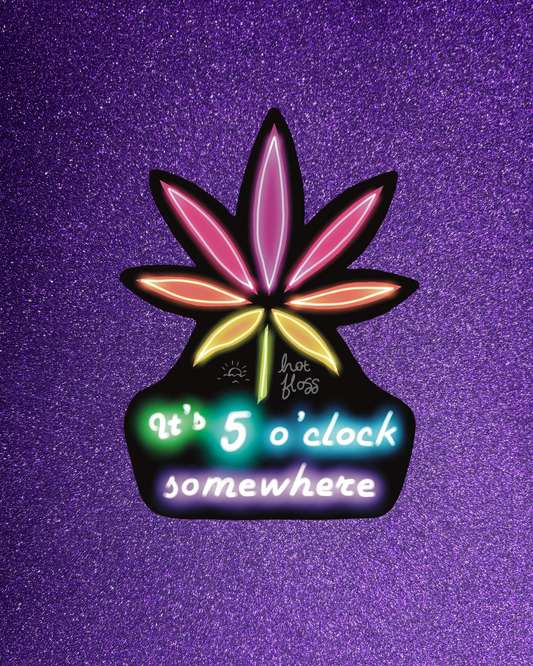 It's 5 O'Clock Somewhere Glitter Sticker