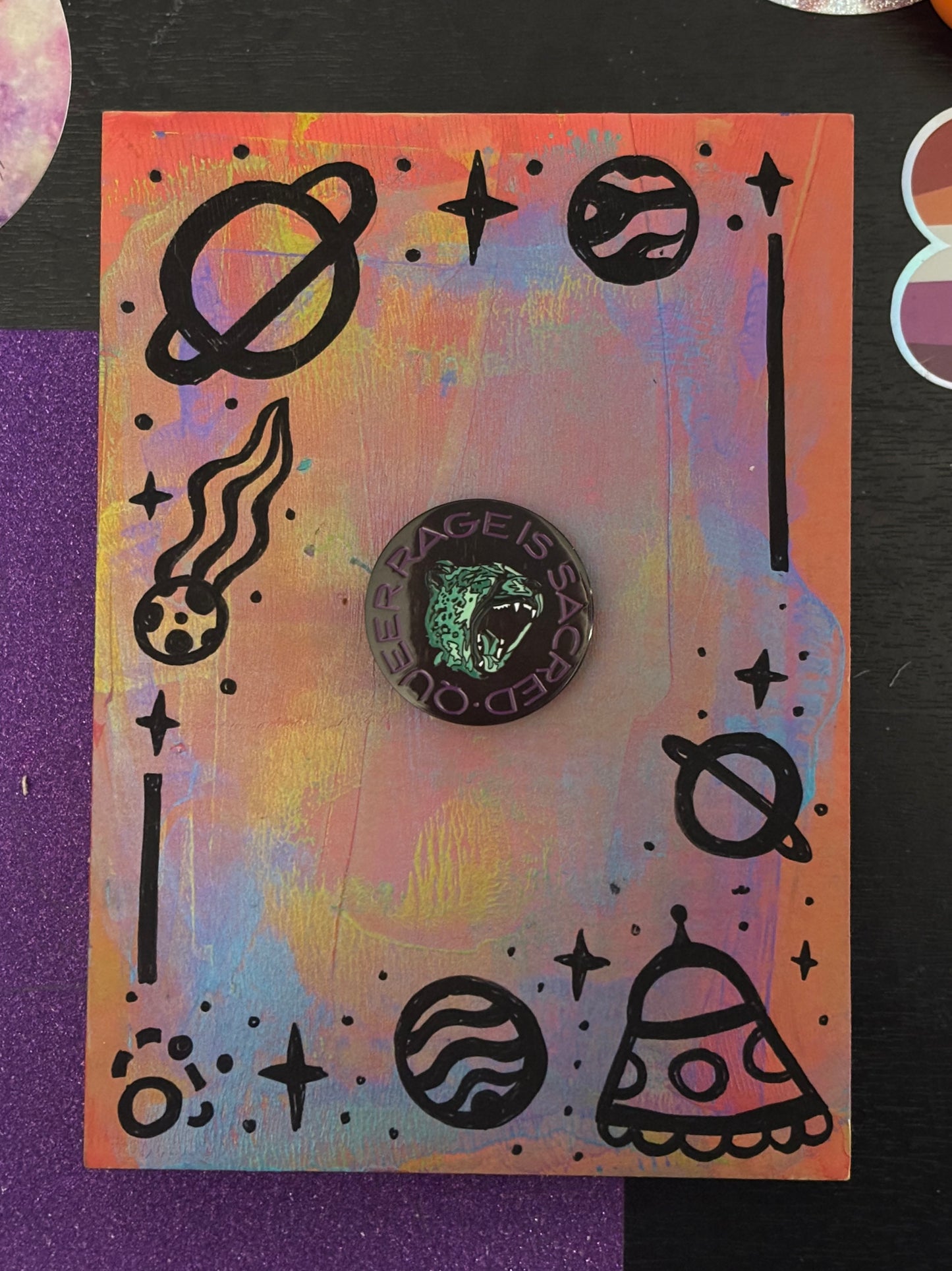Queer Rage is Sacred Enamel Pin