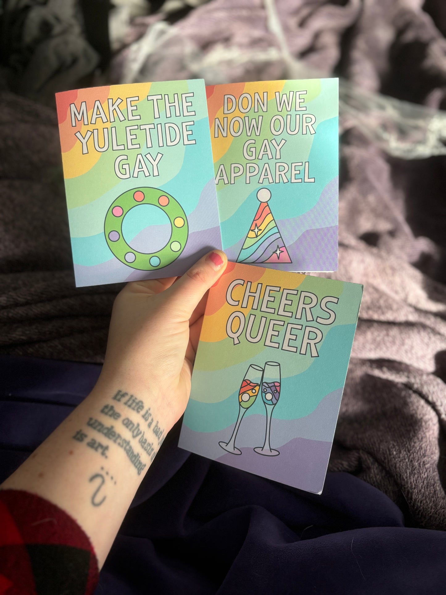 Festive, Pastel Queer Greeting Cards