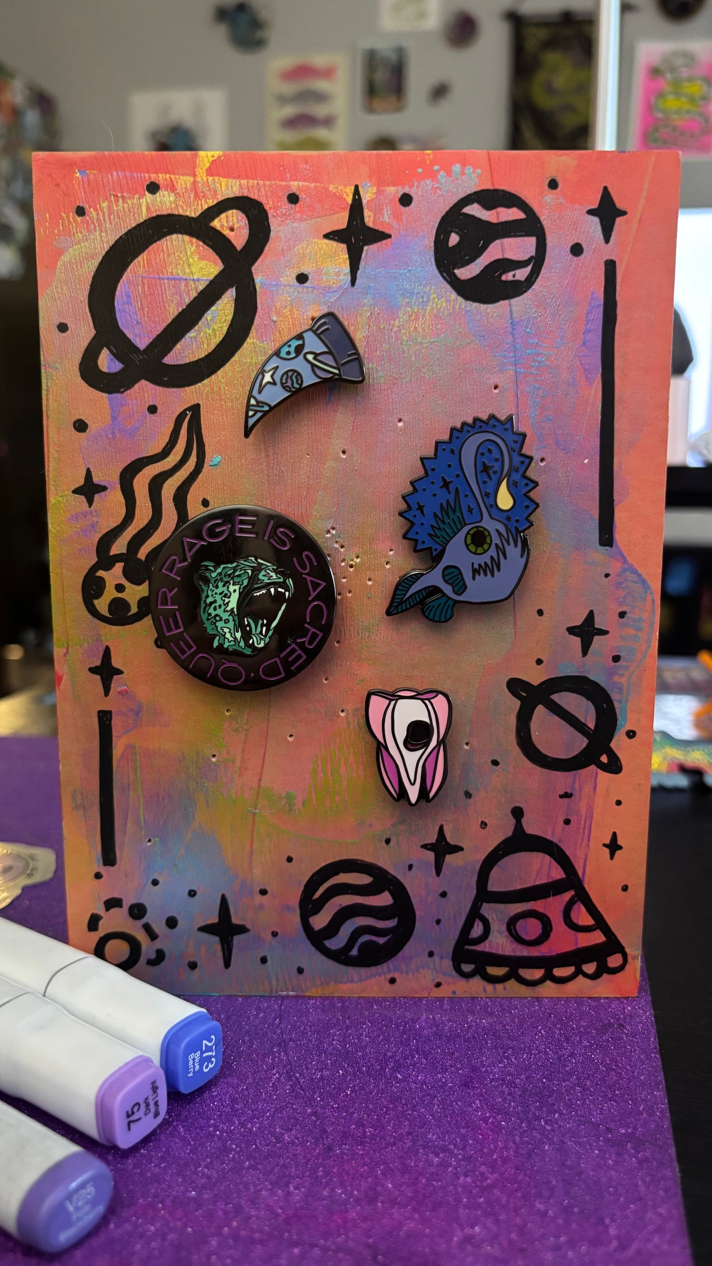 Queer Rage is Sacred Enamel Pin