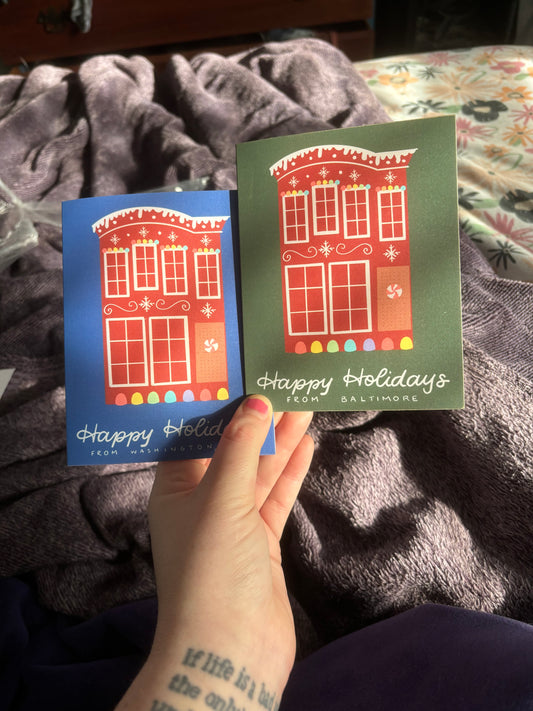 Gingerbread Row House Greeting Card