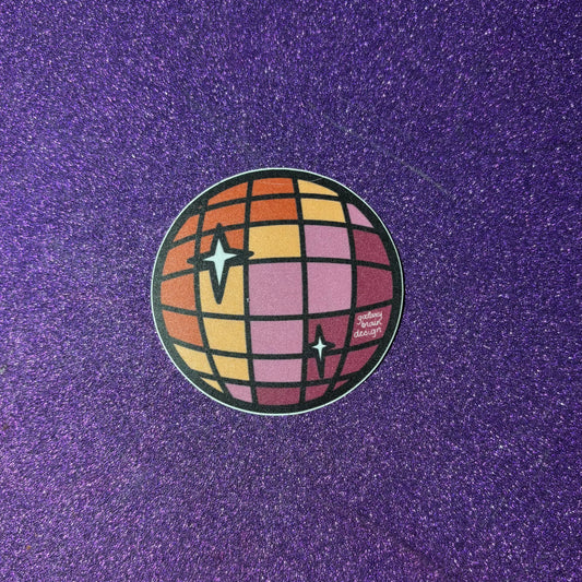 Lesbian Disco Ball Sticker
