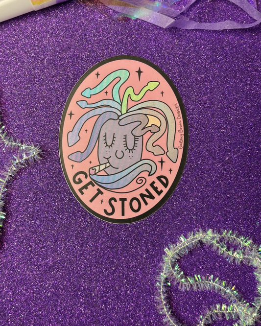 Get Stoned Gorgon Holographic Sticker