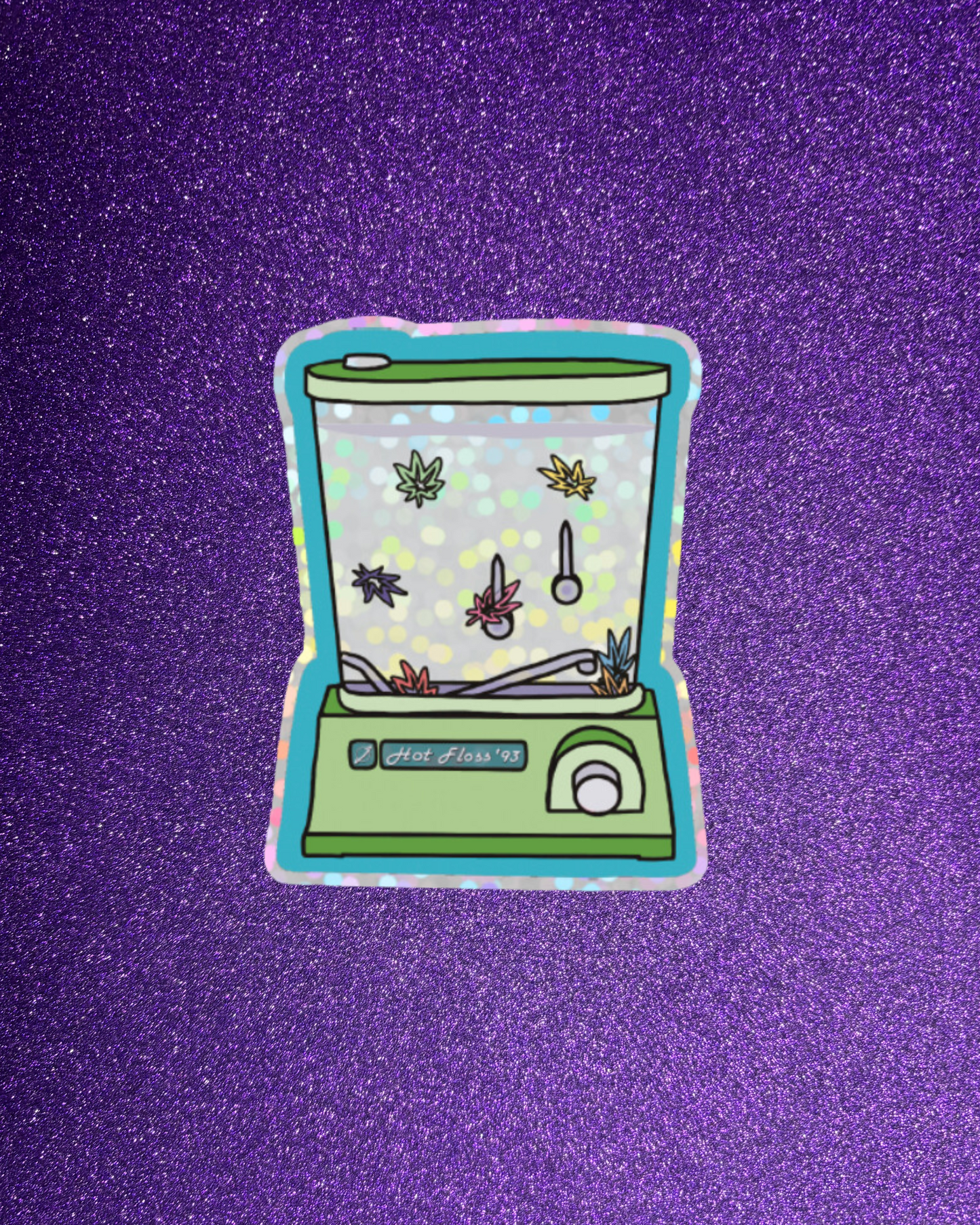 Grass Pass Retro Ring Toss Glitter Sticker