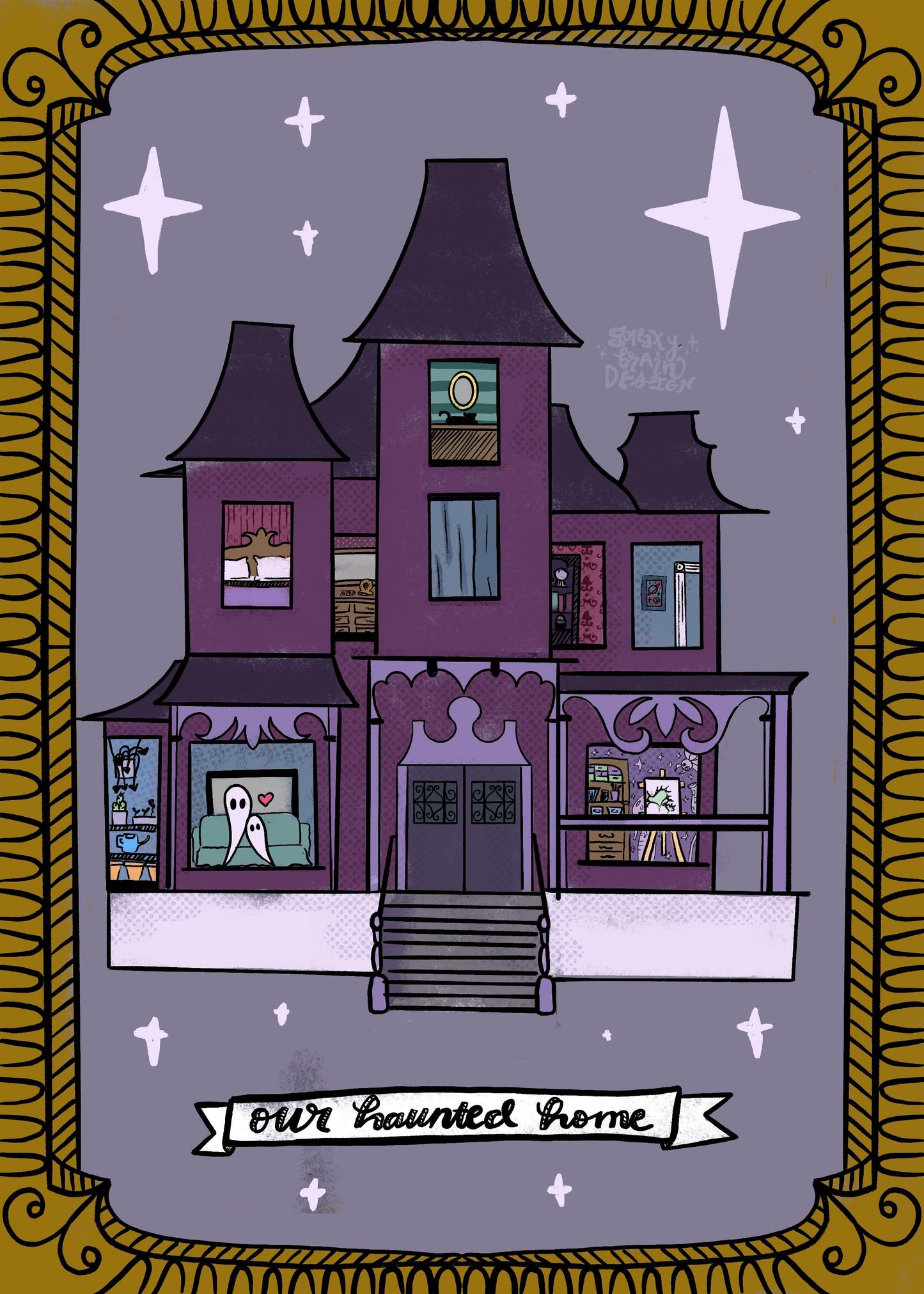 Haunted House Portrait by Galaxy Brain Design