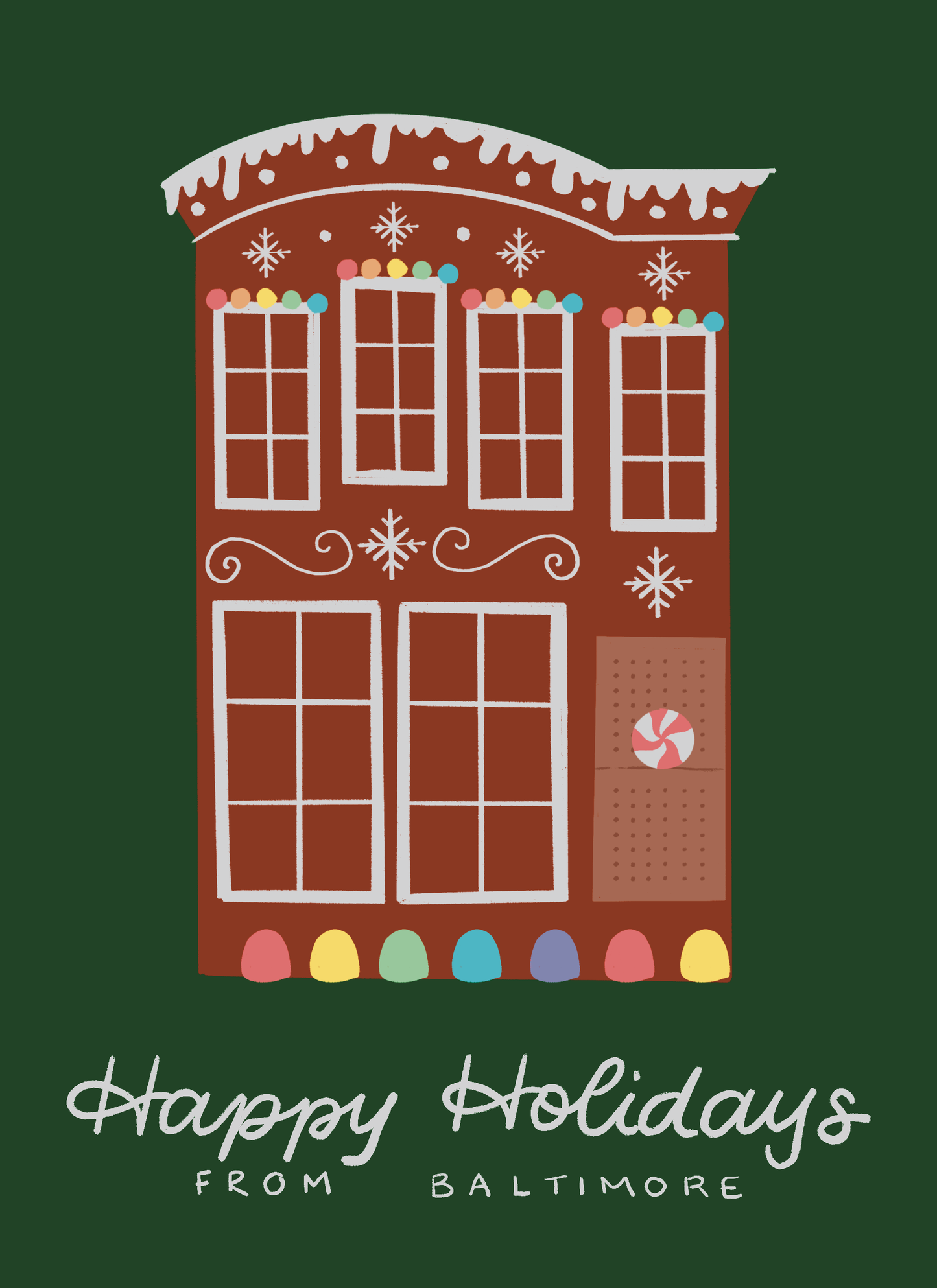 Gingerbread Row House Greeting Card