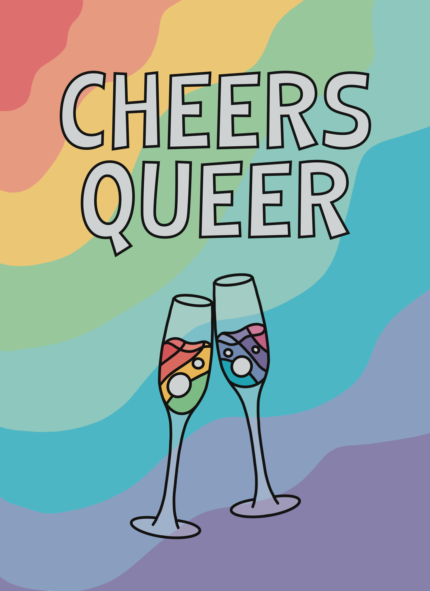 Festive, Pastel Queer Greeting Cards