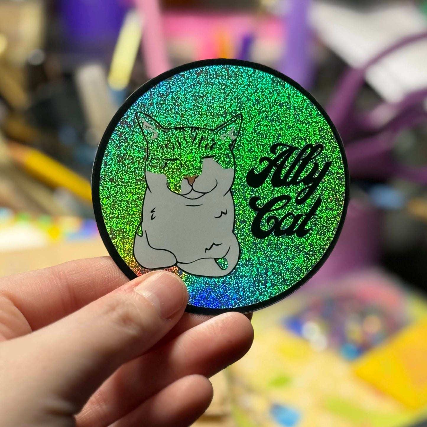 Ally Cat Glitter Sticker