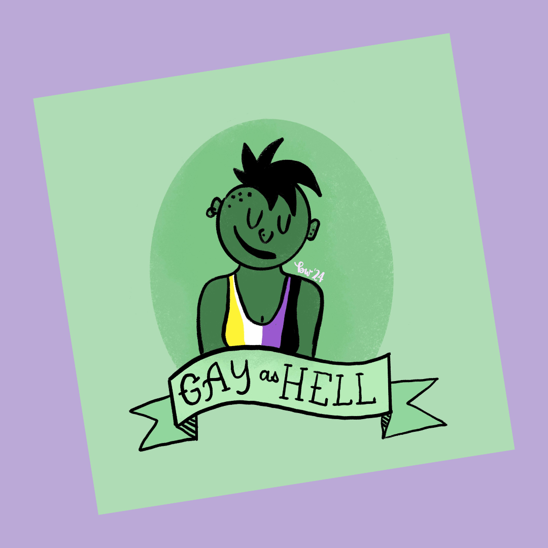 Gay as Hell Enby Print