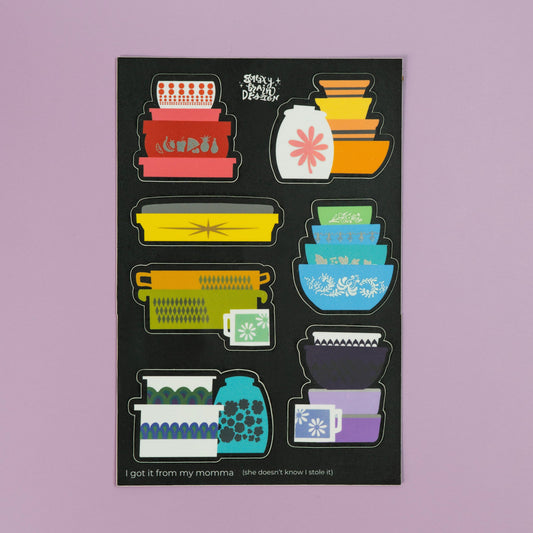 Pyrex Holographic Sticker Sheet | Rainbow Dishware