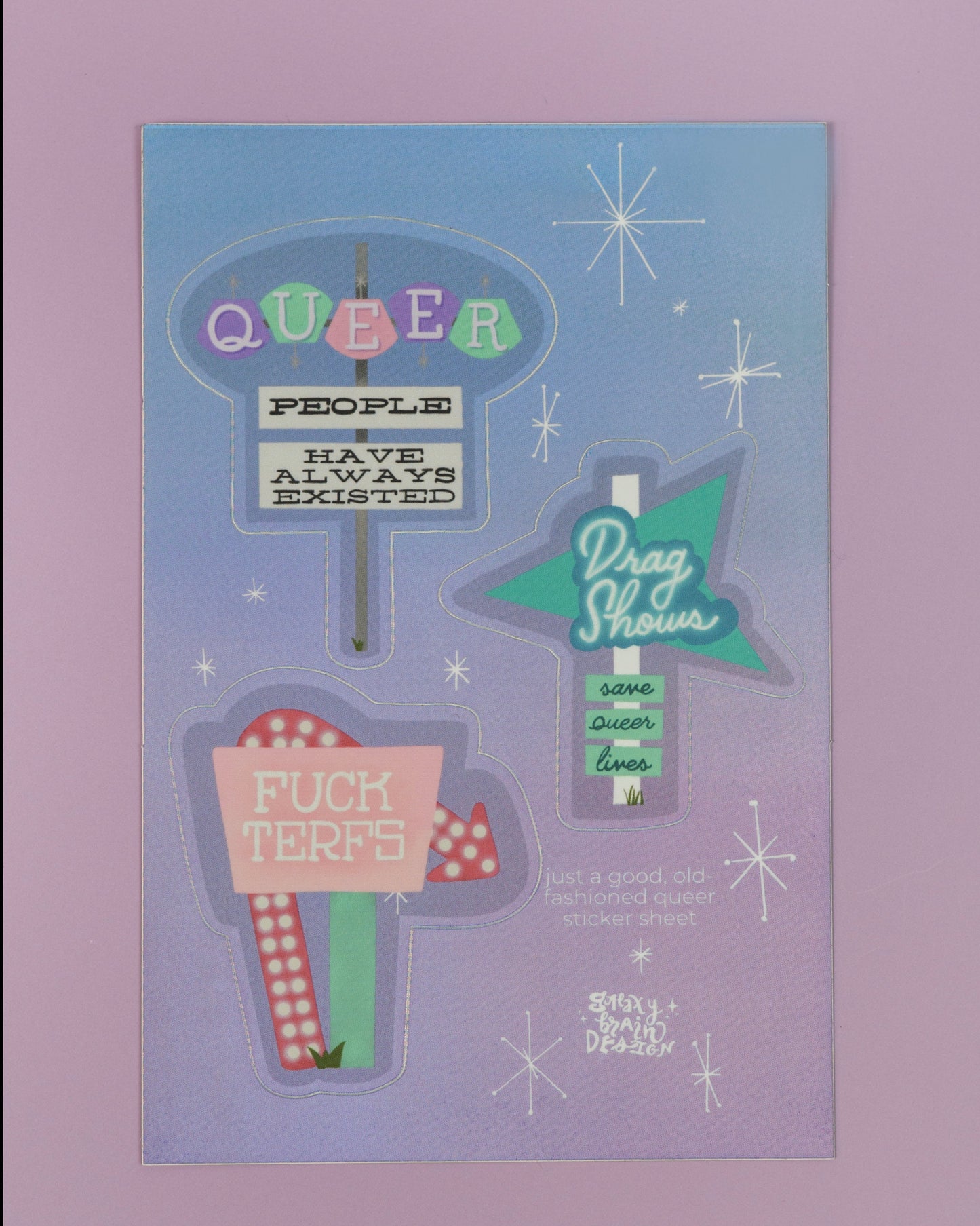 Queer Vintage Motel Sign Sticker Sheet