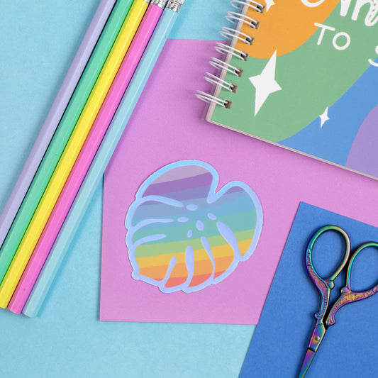 Rainbow Monstera Sticker