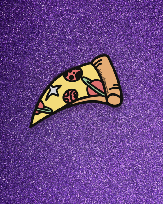 Space Pizza Matte Sticker